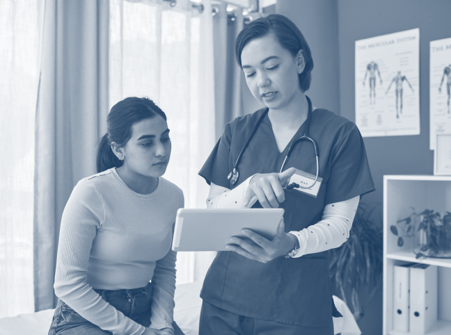 Image a doctor consulting a patient